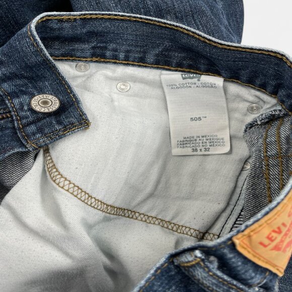 Levi's 505 Men's Blue Denim Jeans Size 38x29 Regular Fit Straight Leg Vintage - Picture 11 of 12